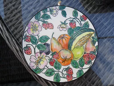 Buy Vintage Spanish Hand Painted Wall Plate - SIGNED - 17.5CM DIA • 10£
