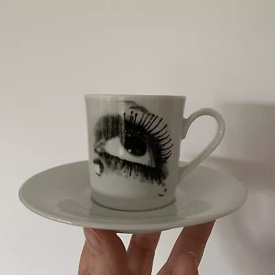 Buy Vintage MAN RAY Eye AXIS PARIS Cup Saucer Glass Tear White Surrealist Verre Vtg • 27.99£