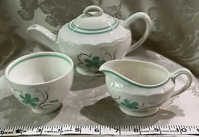Buy Antique  Woods Ware Pottery Teapot Jug Sugar Bowl Olivia England Art Deco C1930s • 15£