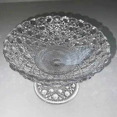 Buy Antique George Davidson Hobnail Pressed Glass Footed Bowl -4 X 5 Inch • 13£