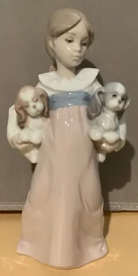 Buy Lladro Figurine #6419 Arms Full Of Love Girl Holding Dogs • 95£