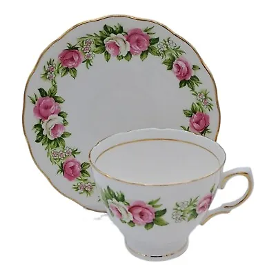 Buy Colclough Teacup Tea Cup And Saucer  Enchantment 7132 Pink White Roses • 5.99£