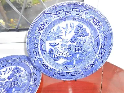 Buy Adderley Ware Old Willow Dinner Plates X 2 Lot 10 In Across VGC • 5£