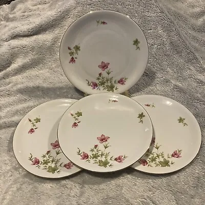 Buy KPM Krister German China - White/Pink Floral - Dinner Plates X 4 • 15£