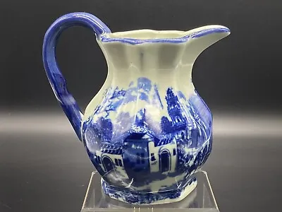Buy Victoria Ware Ironstone Flow Blue Small Pitcher Horses Cowboy Design • 20.84£