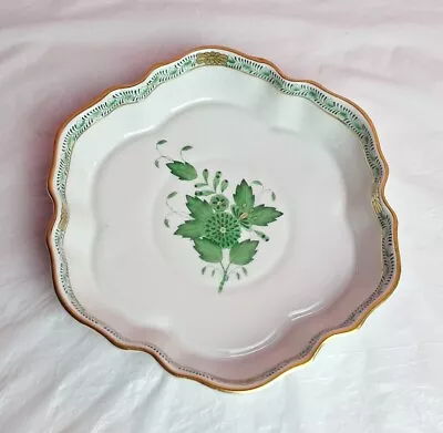 Buy Herend Chinese Bouquet Green Handpainted Small 5in Circular Shaped Serving Dish • 45£