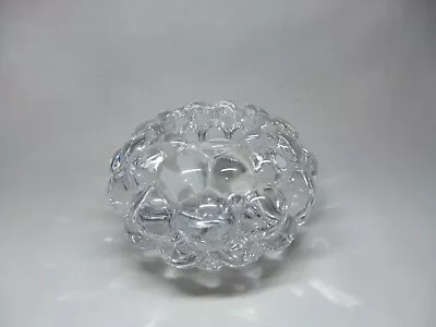 Buy Orrefors Tealight Candle Holder Sweden Swedish Raspberry Clear Crystal Art Glass • 14.99£