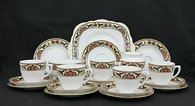 Buy Attractive Antique Bone China 21 Piece Tea Set Decorated In Art Nouveau Style • 15.95£