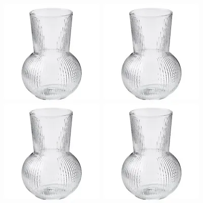 Buy 4× IKEA Clear Glass Flower Vase PADRAG Stylish Ornament 17cm • 17.99£