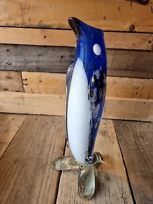 Buy Vintage 1960s Blue Figurine / Bud Vase Of A Penguin Bird • 20£