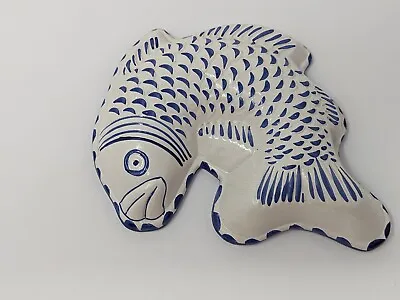 Buy Ceramic Fish Mold From Italy Italian Blue White Ceramiche • 21.57£