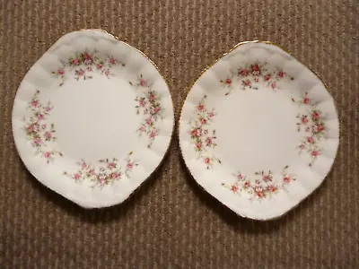 Buy 2 X Paragon Victoriana Rose Pattern Tab Eared Cake Plates • 16£