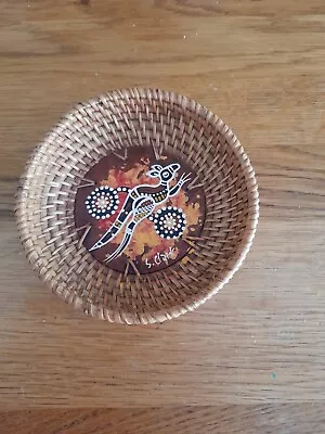 Buy Aboriginal Australian Small Dish Handmade & Signed-Waterhole Dreaming Pottery • 5£