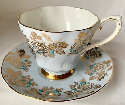 Buy Beautiful Blue Royal Grafton Hand Painted Cup & Saucer, 5334, Excellent Cond • 18.94£