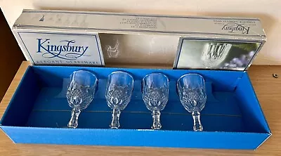 Buy Vintage 4 X Kensington Cut Glass Crystal Small Wine Sherry Liqueur Glasses • 6£