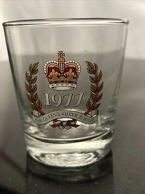 Buy Vintage 1977 Silver Jubilee Glass Tumbler Queen Elizabeth II Commemorative • 6.39£