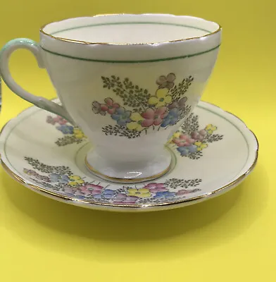 Buy Beautiful 1930s EB Foley China Fine Bone Tea Cups And Saucers  ~rare Pattern X2 • 30£
