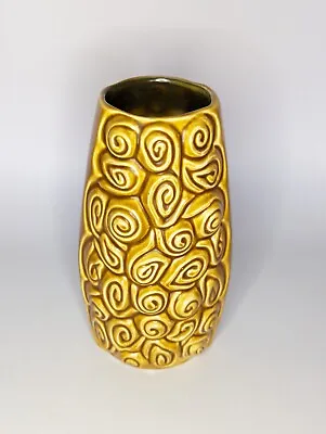 Buy Rare Sylvac Mustard Yellow Ceramic Vase 4306 Swirls  • 37£