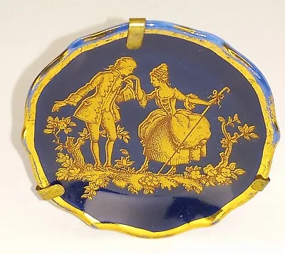 Buy Miniature Limoges Plate Porcelain Cobalt Blue And Gold Courting Couple  • 23.62£
