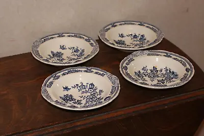 Buy Vintage Mason’s Manchu Blue Cereal Bowl - Set Of 4 • 41.01£