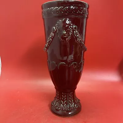 Buy Hosley TM Potterie, Mid Century/Vintage Large Vase Art, Maroon Red, Heavy Glazed • 52.86£