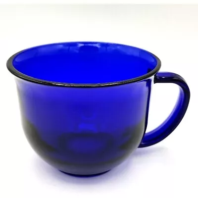 Buy Cobalt Blue Vintage Large Glass Coffee Mug Soup Cup Mid Century Glassware 14 Oz • 23.70£