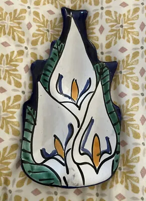 Buy Ruth Mex Talavera Mexican Studio Pottery Hand Painted Lily Dish Platter Vintage • 14.75£