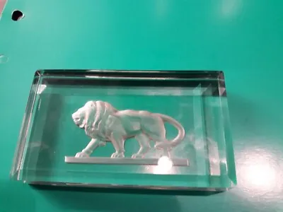 Buy Reduced £11 + Post, Beautiful Lion Etched Glass Paperweight • 11£