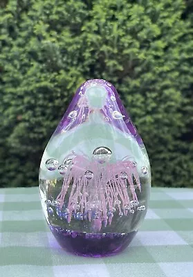 Buy Pre-owned Glass Paperweight - Purple Pink Fountain Controlled Bubbles - 341g • 4.99£