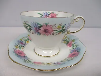 Buy Vintage Eb Foley Bone China England Blue  Cornflower  Tea Cup & Saucer • 23.22£