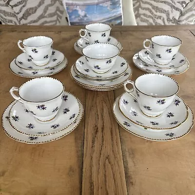 Buy Vintage Royal Stafford Bone China Sweet Violets Tea Set Cups Trios X5 + Spares • 85£