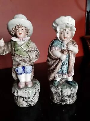 Buy Antique Pair Early Royal Dux Majolica Figurines • 50£