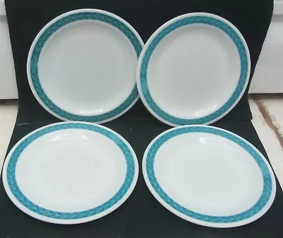 Buy 4 Pyrex Table Ware Turquoise Laurel Leaf 9  LUNCH PLATES Vintage • 19.29£