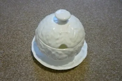 Buy Wedgwood Countryware Jam Or Honey Pot C/w Saucer  - White Cabbage Leaf Design. • 25£