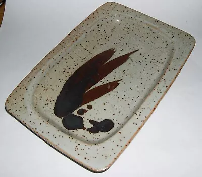 Buy Made In Cley Pottery Attractive Stoneware Abstract Design Rectangular Tray (M.M) • 45£