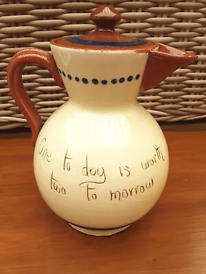 Buy Vintage Wadcome Devon Motto Ware Coffee Pot   One Today Is Worth Two Tomorrow  • 5£