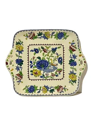 Buy Plantation Colonial By Masons England Porcelain Square Handled Cake Plate 11” • 24.02£