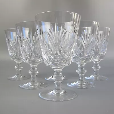 Buy Cut Crystal Glass Goblets X 6. Wine/Water Glasses. Quality Vintage Set. 220ml • 49.99£