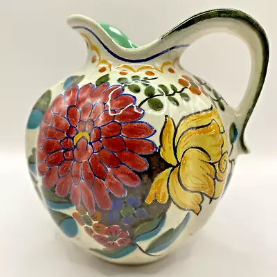 Buy VTG Gouda Pitcher Pottery Gristha Royal Zuid- Holland Ornamental Floral Jug RARE • 65.95£