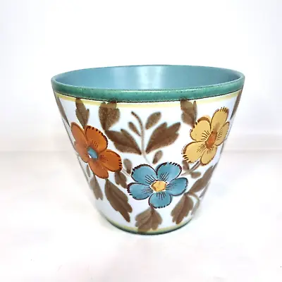 Buy Vintage Flora Gouda Holland Irene Pottery Planter Pot Blue Orange Retro 1950s • 14.95£