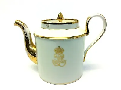 Buy Sevres 1845 Gold Crown White Porcelain Teapot Tea Pot Louis Philippe Crested • 189.75£