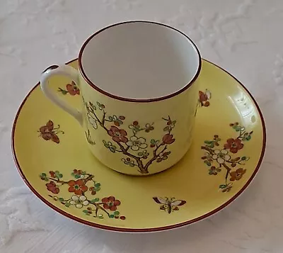 Buy Coffee Cup & Saucer Vintage Yellow Floral Spode Copelands China Butterfly #2416  • 35£