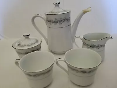 Buy Vintage Style House Fina China Duchess Pattern Coffee Teapot Set W/ Cream Sugar • 62.58£