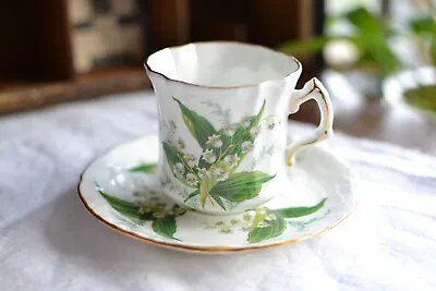 Buy Vintage Bone China Hammersley Spode Lily Of The Valley Fluted Cup Saucer Duo VGC • 21.50£