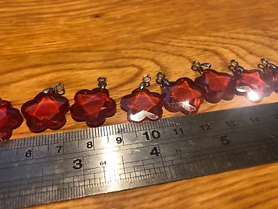 Buy High Quality Cut Glass Style Red Flower/Star 18mm - 10 Pieces • 3.95£