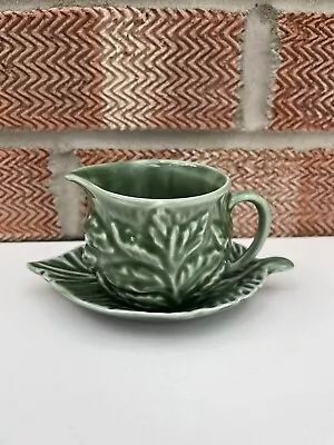 Buy Vintage English Ceramic Mint Sauce Jug And Leaf Shape Saucer Sylvac 4683 Green • 12.99£