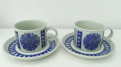 Buy Midwinter Blue Dahlia Cups & Saucers Jessie Tait Stonehenge 1970s • 9.99£