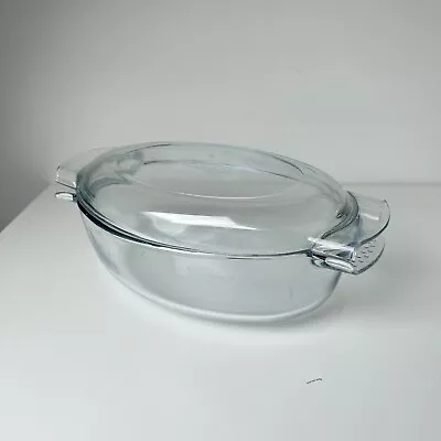 Buy Pyrex Clear Glass Oval Casserole Dish Roasting Dish With Lid Large 4.5 Litre • 29.99£