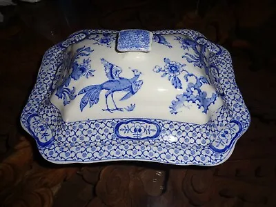 Buy British Anchor Pottery Lidded Tureen Exotic Bird Circa 1890 Blue & White • 45.99£