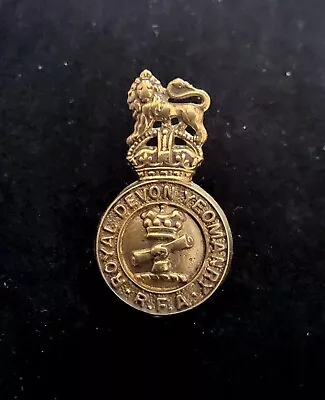 Buy WW2 Era The Royal Devon Yeomanry Brass Side Cap Badge British Military Cavalry  • 16£